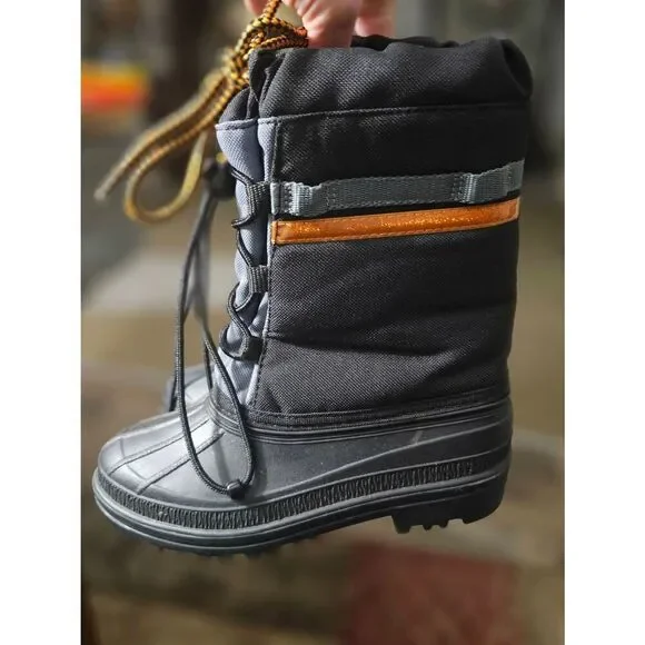 Snow Prince Rubber Boots Cinch Secure Closure Inner Bootie Unisex Kids Size 1 - Picture 4 of 11